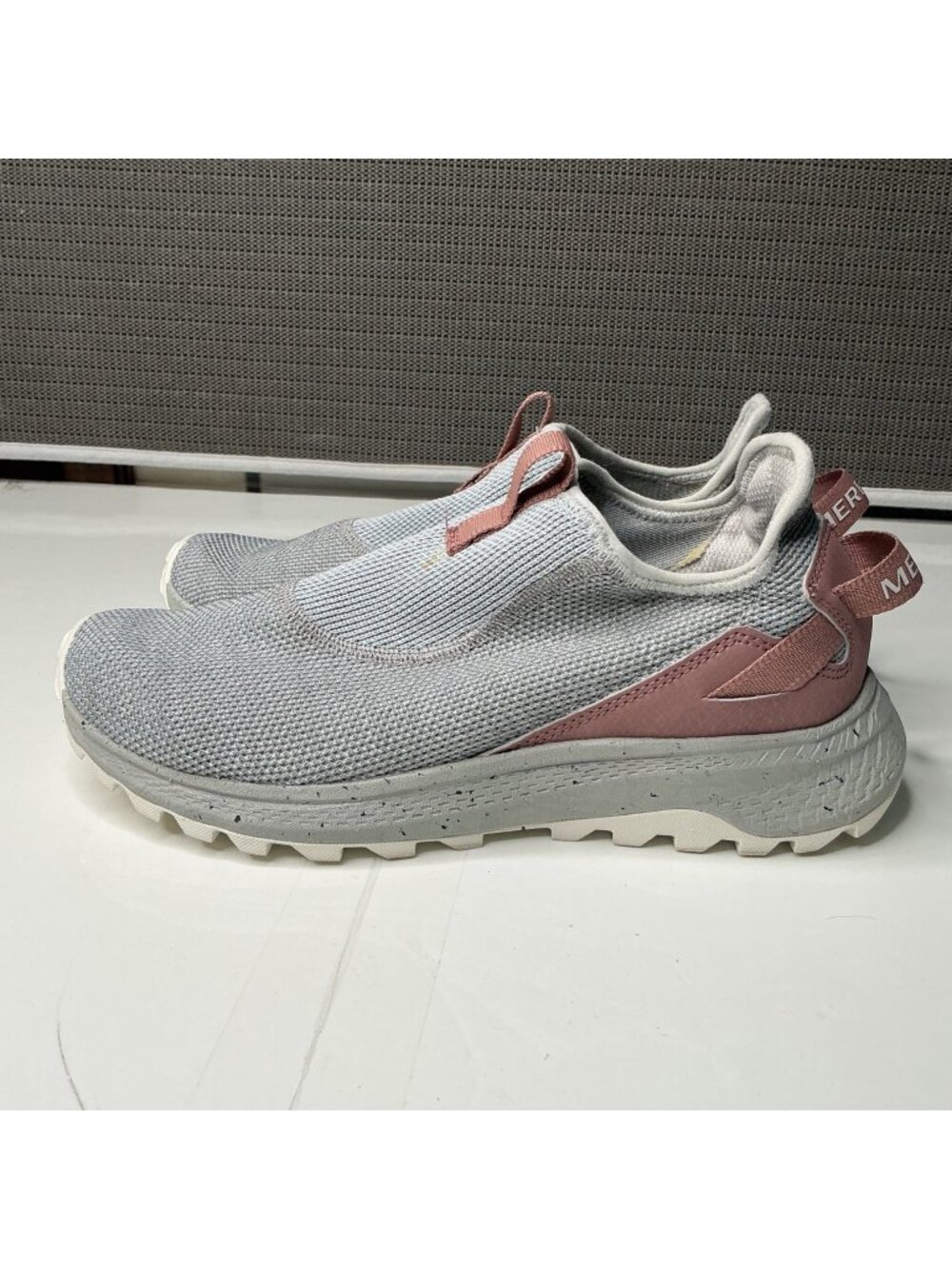 Merrell Women's Burlwood Dash Slip-On Sneakers Paloma Gray & Pink Size 8